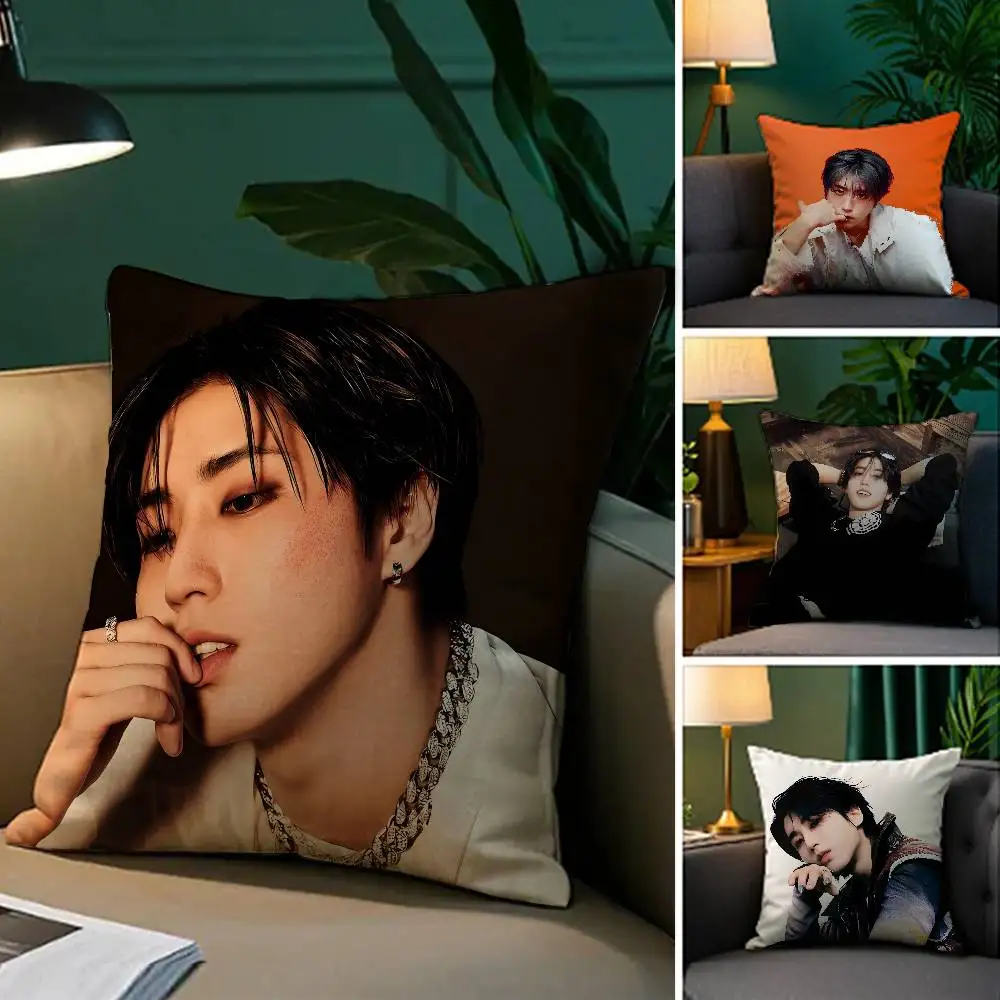 جديد H-Han J-Jisung الصبي الكورية كيس وسادة مكافحة الغبار المخدة غير مرئية سستة حريري قصير أفخم غطاء وسادة أريكة
