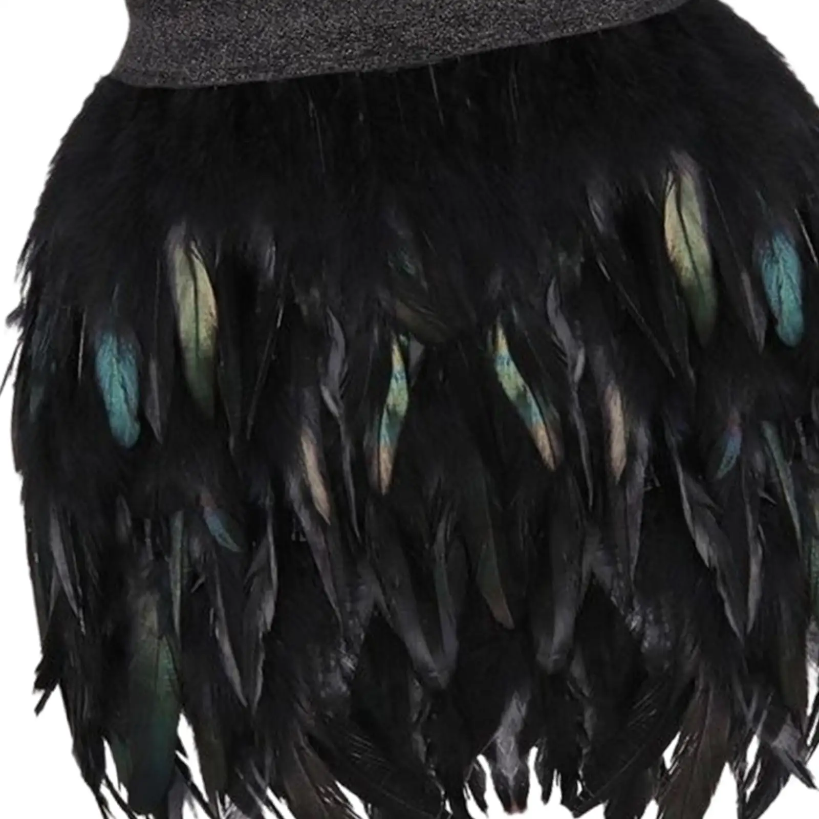 Womens Fringe Feather Mini Skirt Elastic Waist Short Dance Dress for Costume Party Halloween Cocktail Stage Performance