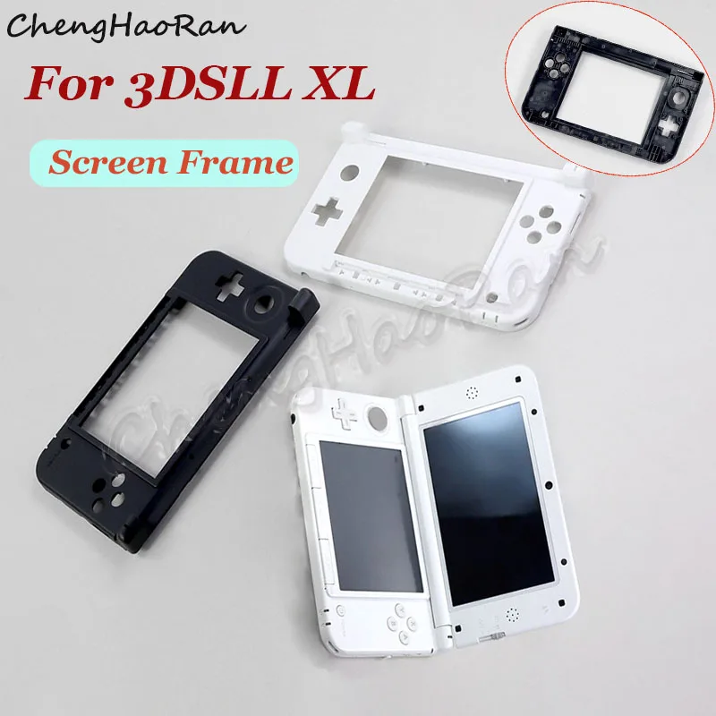 ChengHaoRan 1 قطعة ل 3DSXL LL Shell C-frame إطار شاشة LCD إطار جديد أبيض وأسود اللون