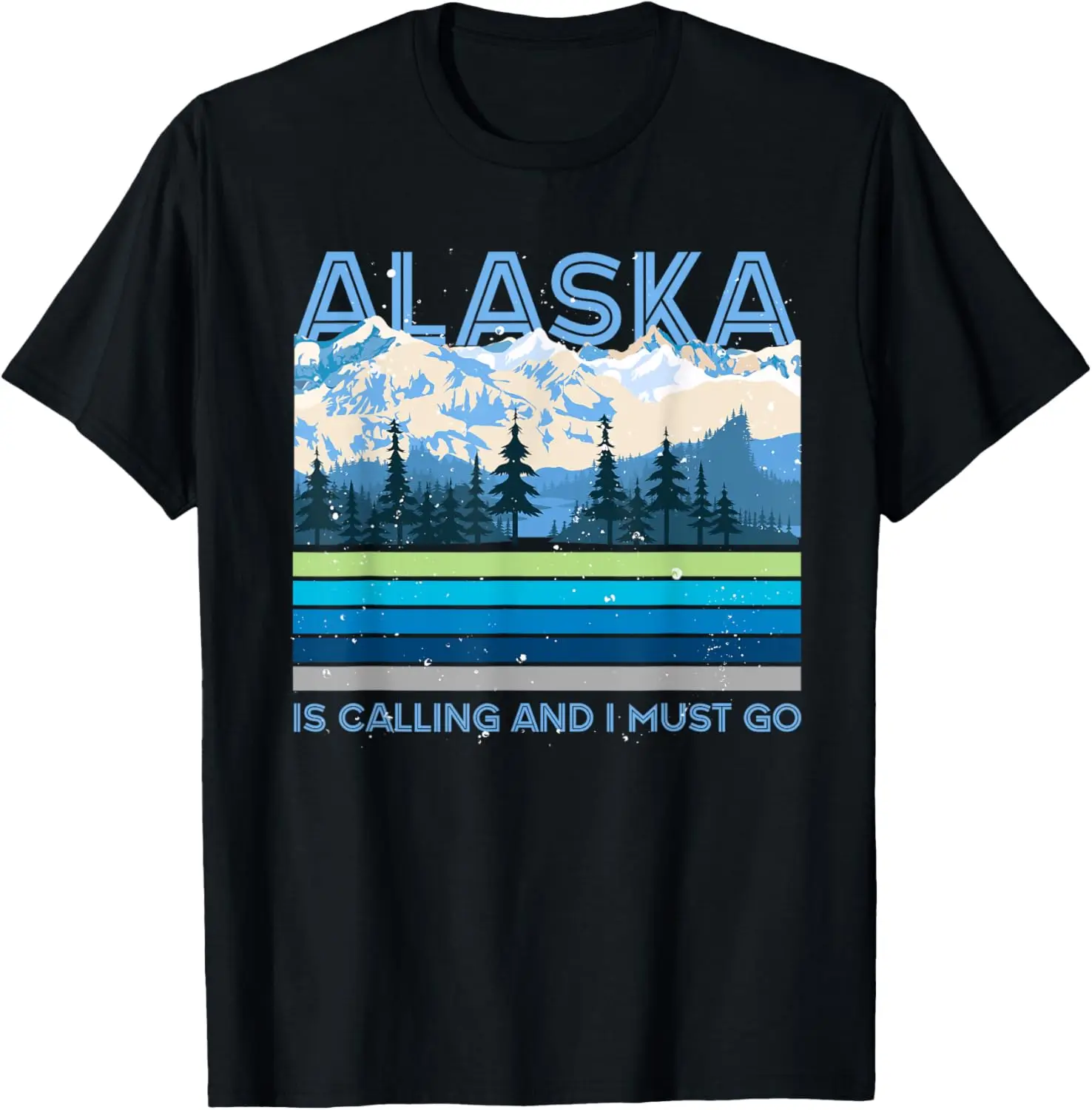 Camiseta Alaska está chamando e devo ir Alaskan Glacier Retro Alaska