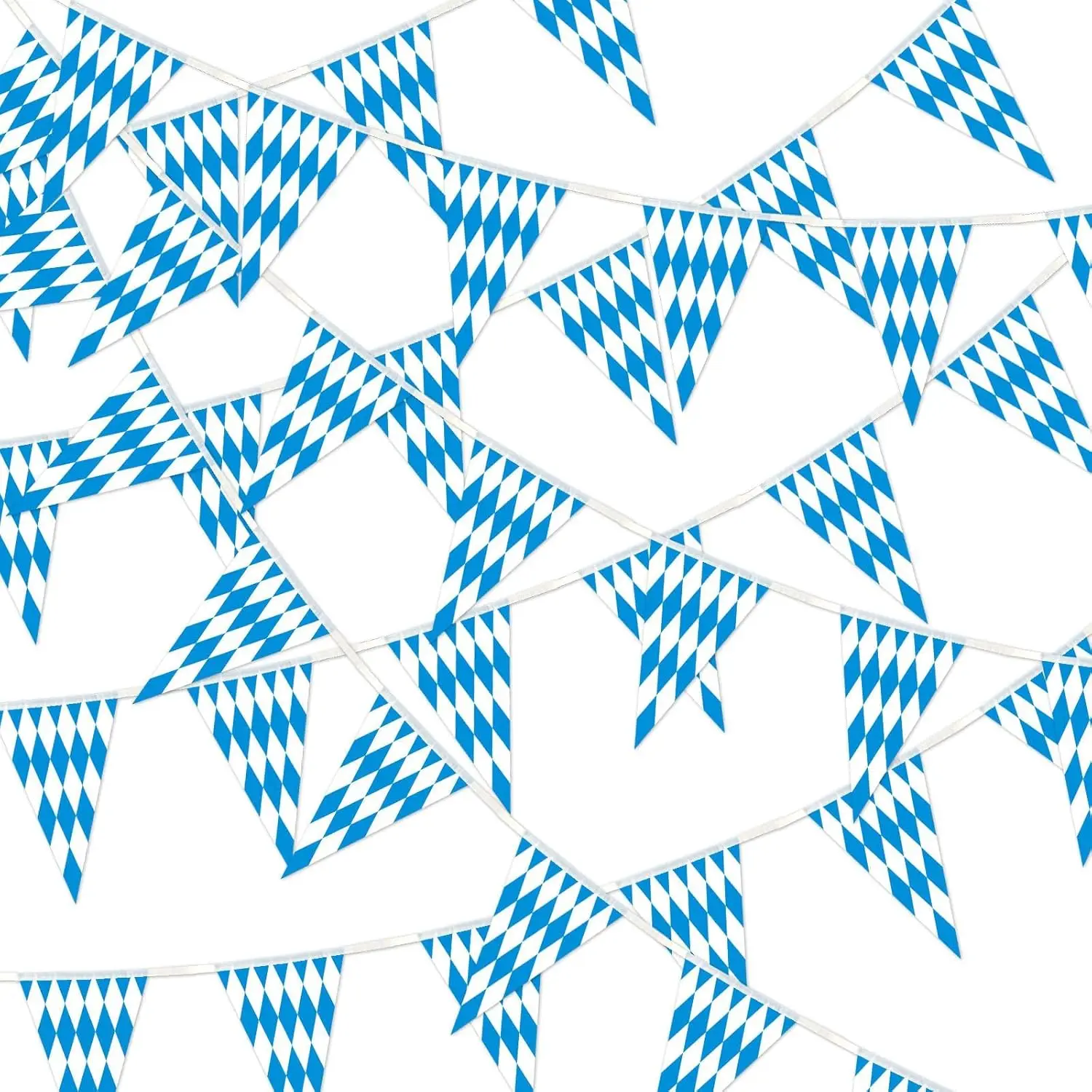 132 Fuß große Oktoberfest-Wimpelbanner-Flagge, blau, weiß, für deutsche Oktoberfest-Party, bayerische Outdoor-Indoor-Dekoration