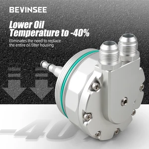 Bevinsee oil filter lid for BMW M52 m54 oil refrigerator for BMW E36 E39 E39 E61 X3 x5 Z3 Z4, replacement 11421744000 11421741000 6 Main Oil Filter Sales - №6