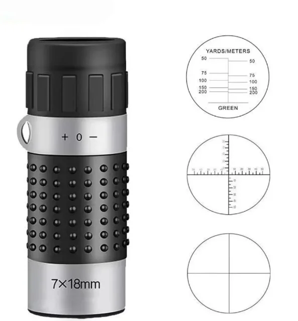 7x18 Monocular Telescope with Rangefinder Reticle Spotting Scope for Golf Outdoor Hunting Shooting Target Bird Watching Portable