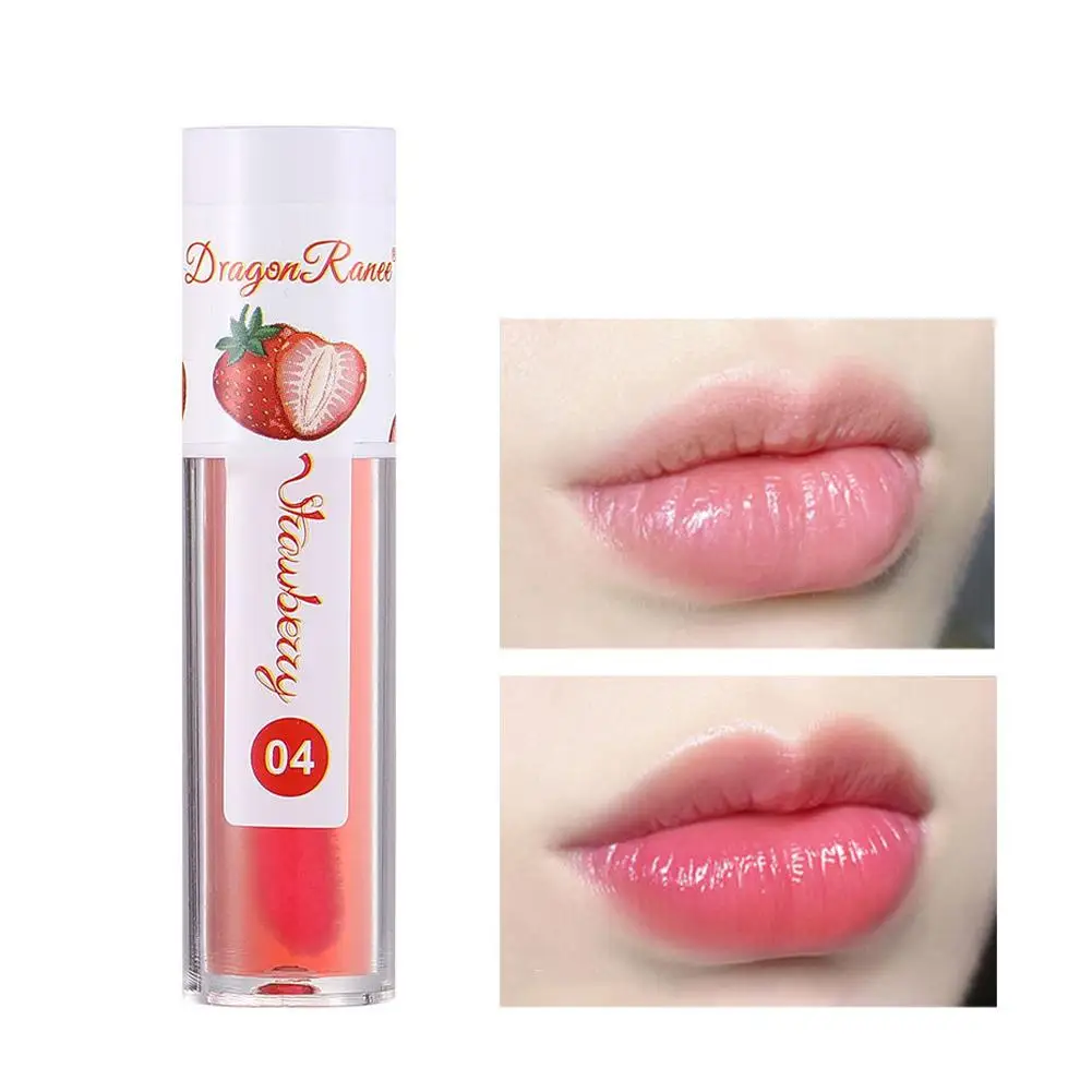 Hidratante Frutas Lip Balm Óleo, Temperatura Mudando Lip Gloss, Durando Cosméticos, Cor, Batom Hidratante, I0u7