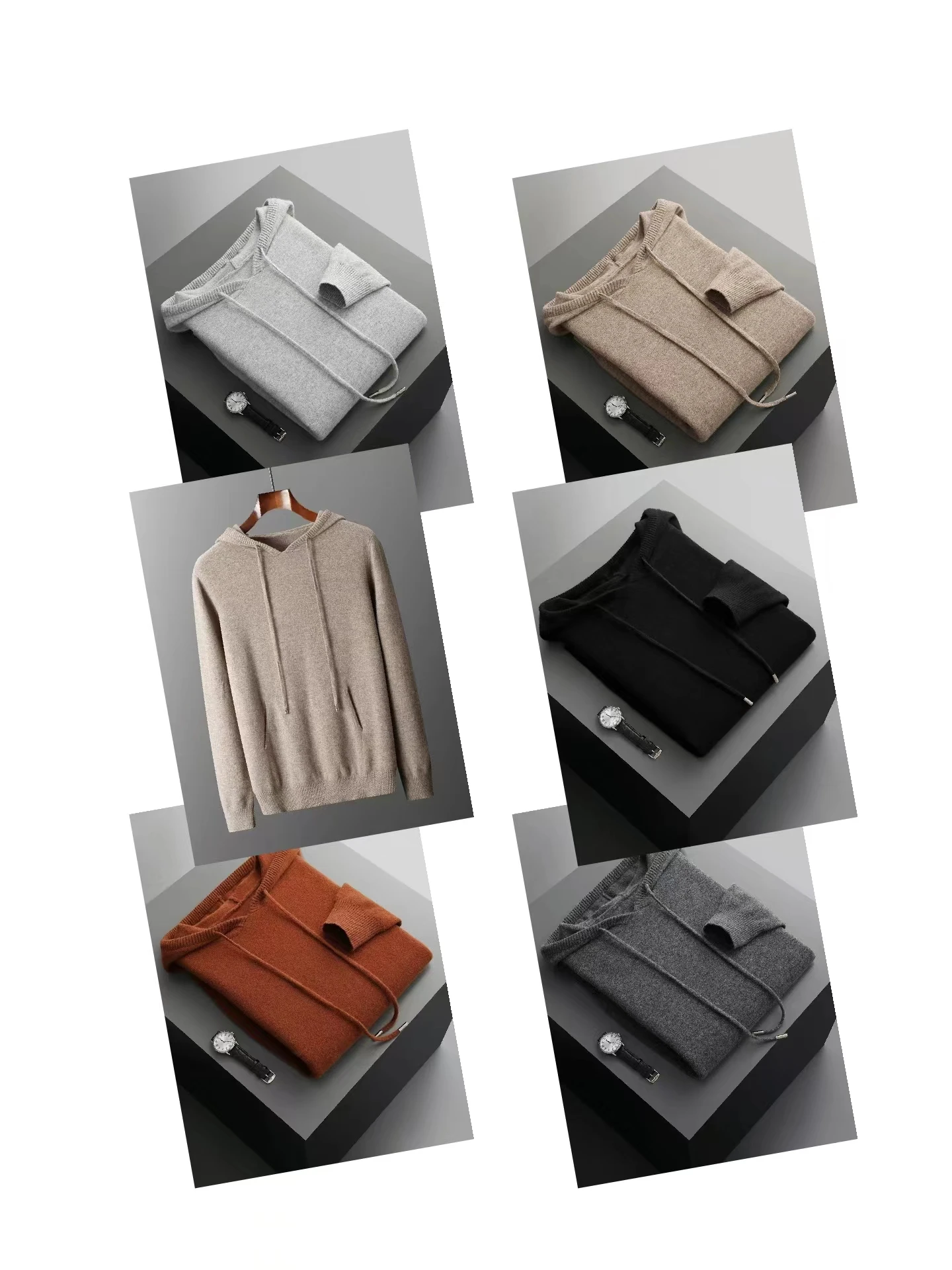 

Aliselect мужские пуловеры с капюшоном кашемировый свитер осень-зима 100% мериносовая шерсть трикотаж умный повседневный свитер корейские модные топы