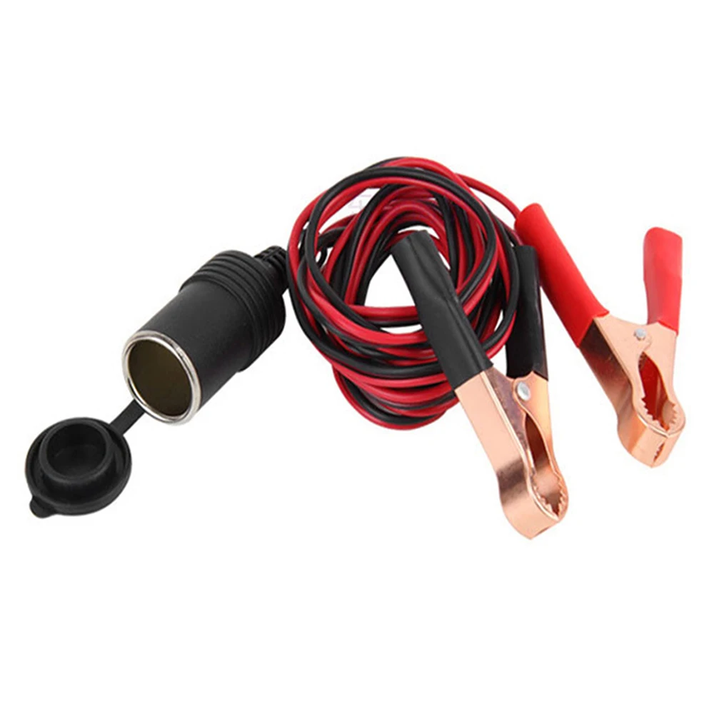 

Car Lighter Battery Clip-on Socket 50A 18AWG 12V Copper Plastic 200cm Extension Cord with Alligator Battery Clamp 1 Pack