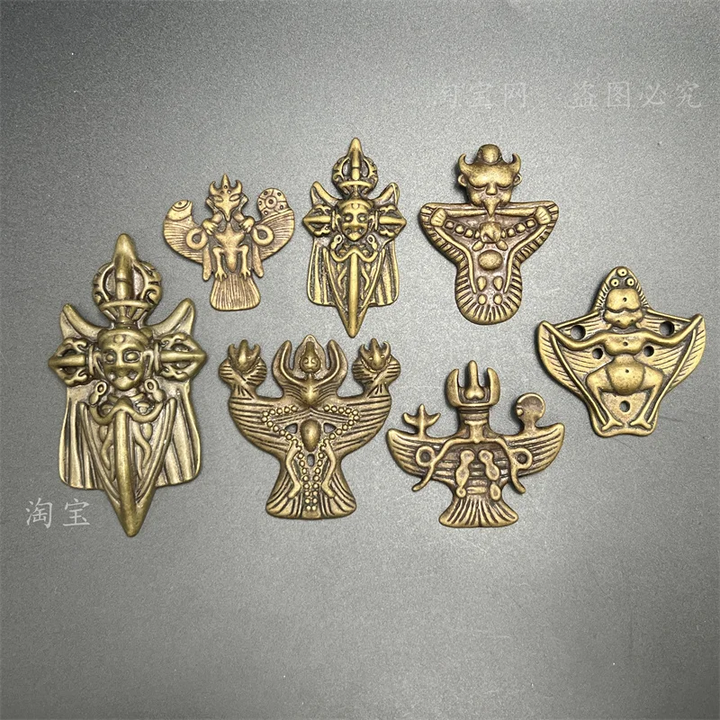 engraving paste wrapping, pure copper, Dapeng bird, Tibetan magic weapon, protector, male and female warrior, carry on pendant