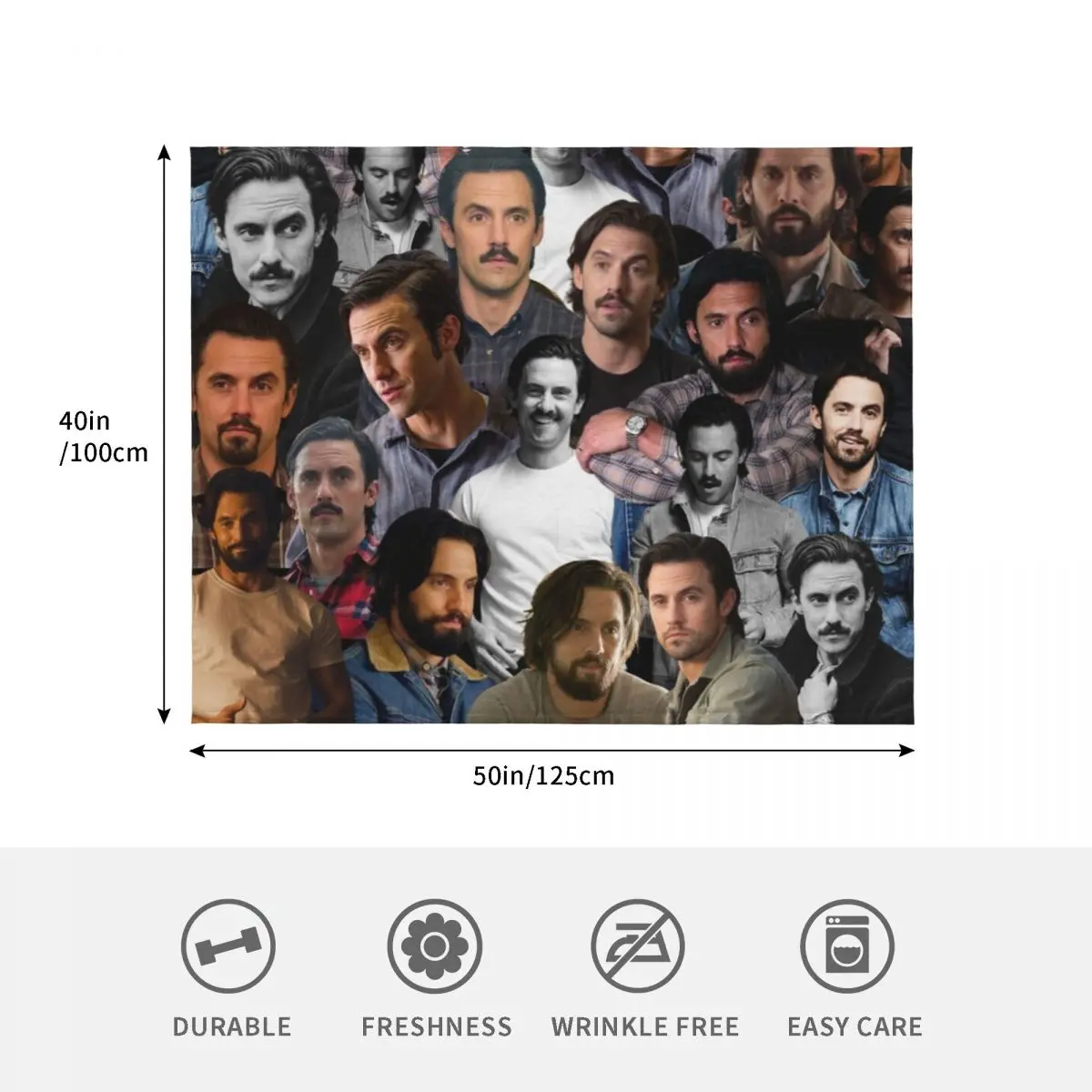 Milo Ventimiglia صورة مجمعة رمي بطانية هدية شخصية الأرائك الزخرفية متعددة الأغراض رقيقة البطانيات #4