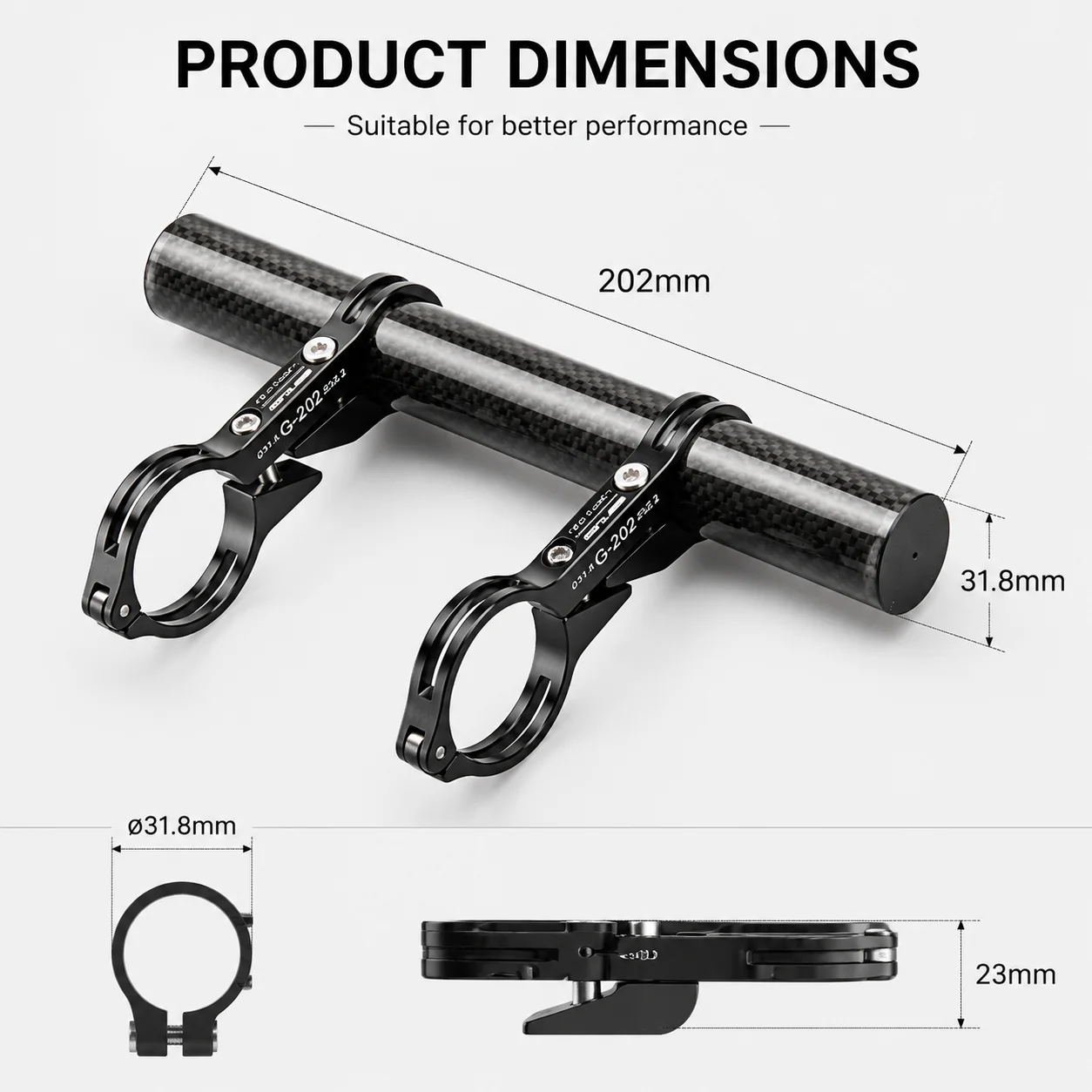 Carbon Fiber Bicycle Handlebar Extender CNC Aluminum Alloy Bike Extension Mount for MTB Cycling Light