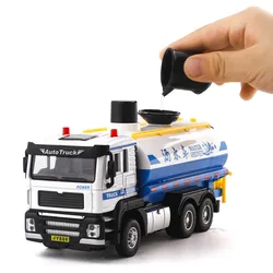 1:32 Water Tankers Auto Truck Alloy Car Model Diecasts &Toy Vehicles Metal Car Pull Back High Simulation Sound Collection Kids