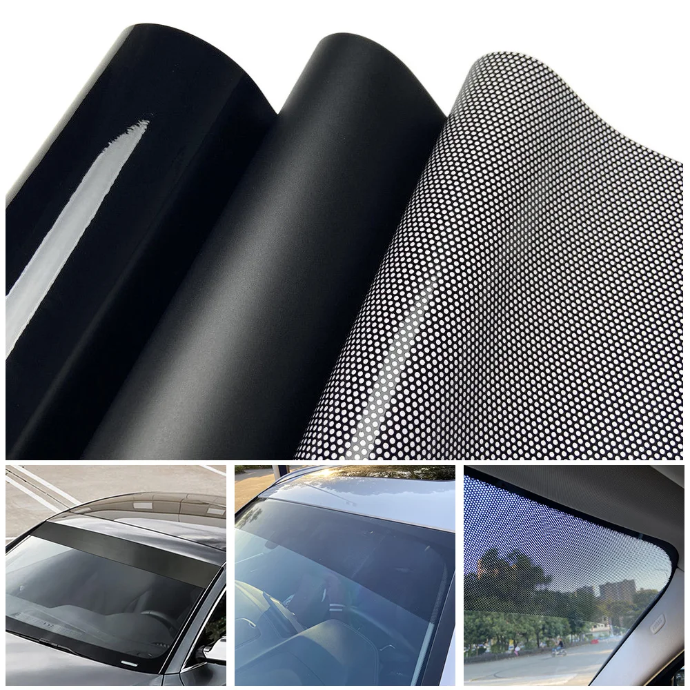 Pellicola Parasole per Auto, Adesivi Decorativi per Parabrezza Anteriore, Pellicola Perforata Effetto Occhio di Mosca