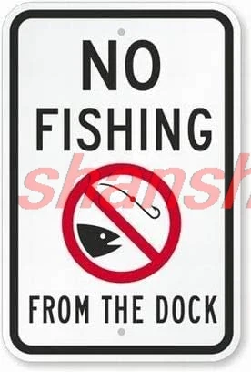 No Fishing from The Docks Sign Safety 8x12 Tin Metal Signs Road Street Sign Outdoor Decor Caution Signs ALIA