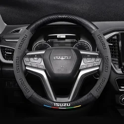 스웨이드 탄소 섬유 자동차 핸들 커버 Isuzu D-MAX Dmax I ASCENDER 4X4 V-CROSS Mu-X TAGA 자동차 액세서리 용 미끄럼 방지