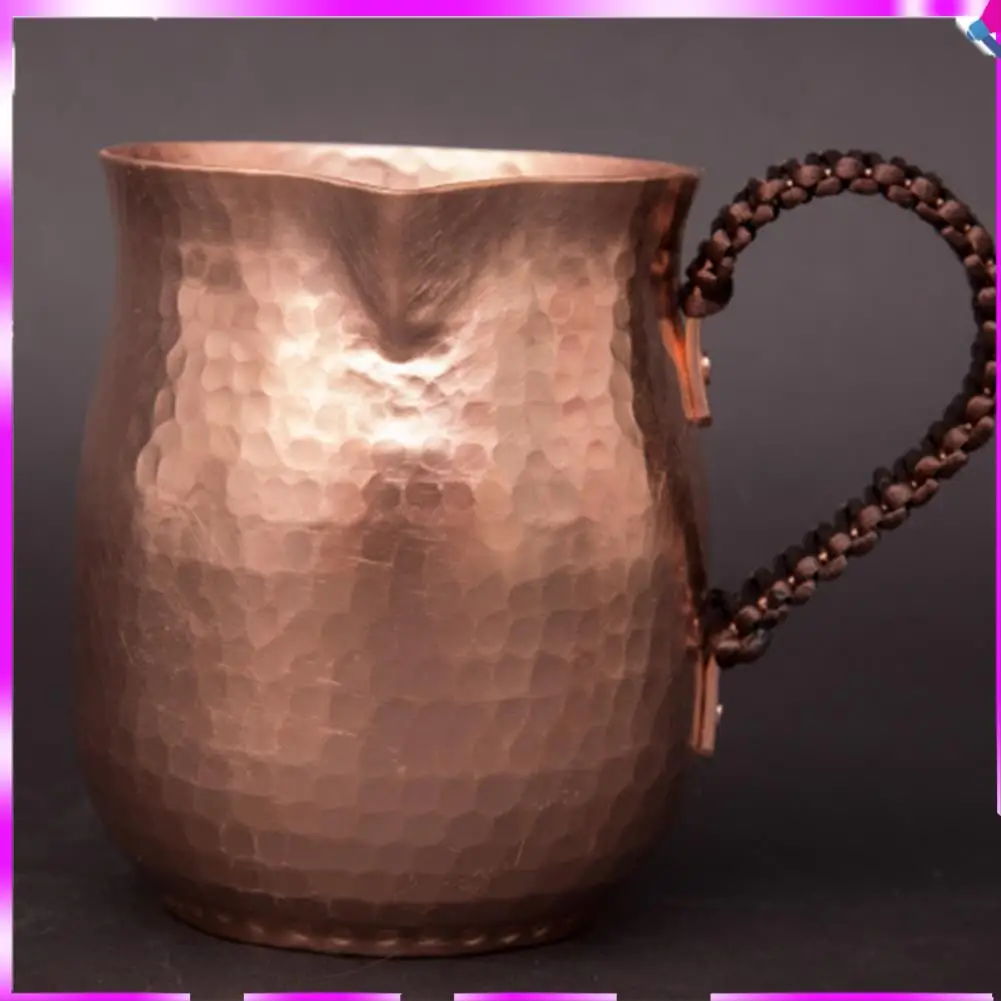 N96R 800Ml Pure Copper Latte Pitcher Hot Milk Cup Copper Mug Water Pots Kettles Hammer Handcraft Drinkware Tableware