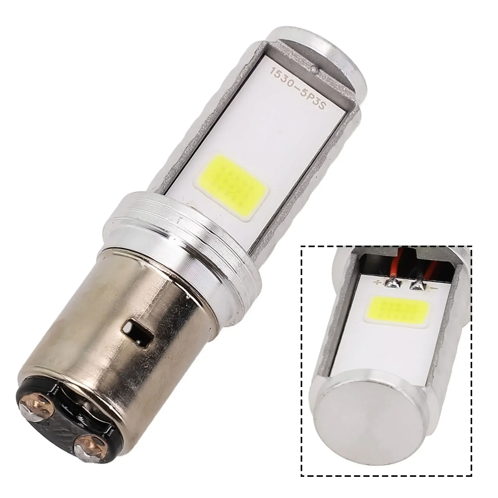 Bright White Motorcycle LED Headlight Lamps H6 BA20D HiLow Beam Bulbs Efficient Heat Dissipation Long Lasting Performance