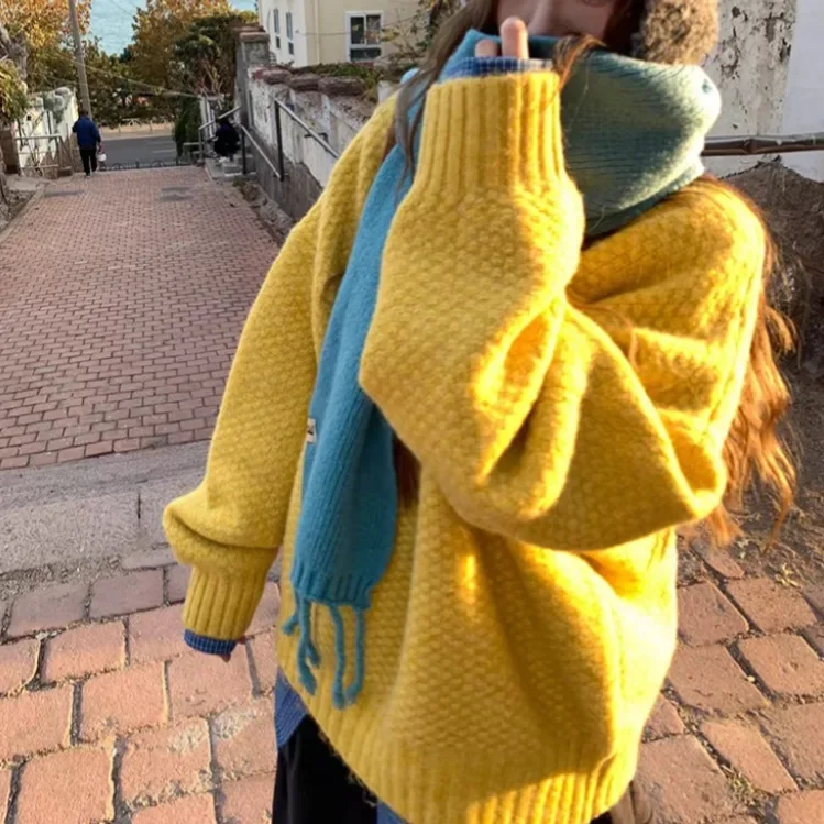 طبقة أساسية ملابس خارجية شتاء وصول جديد دائم مريح الأناناس منقوشة المرأة تريكو لينة مريحة سترة علوية