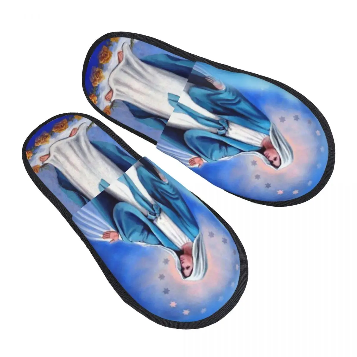 

Домашние тапочки католической Девы Марии на заказ, женские мягкие тапочки из пены с эффектом памяти, обувь без шнуровки для отеля «Богома Фатимы»