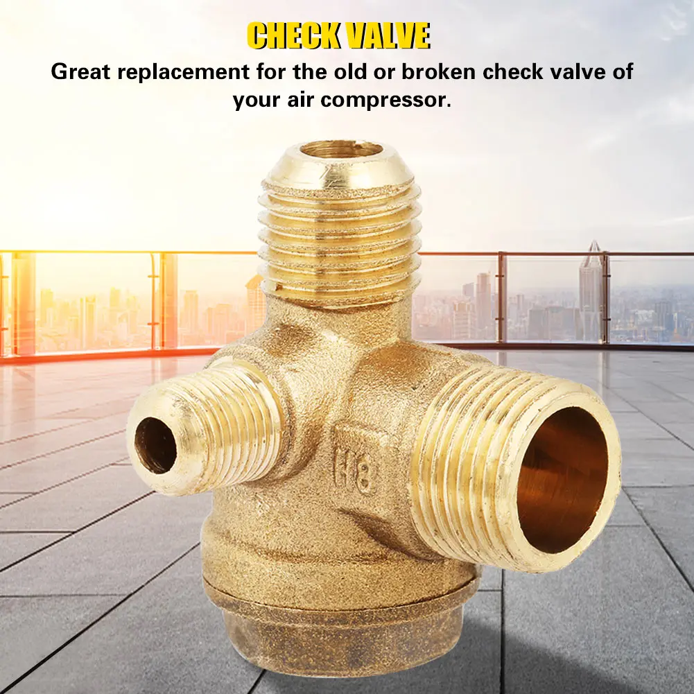 Valve Air Compressor Check Valve Check Valve Male Thread 90 Degree Brass Air Compressor Check Valve Spare Parts 20*14*10mm