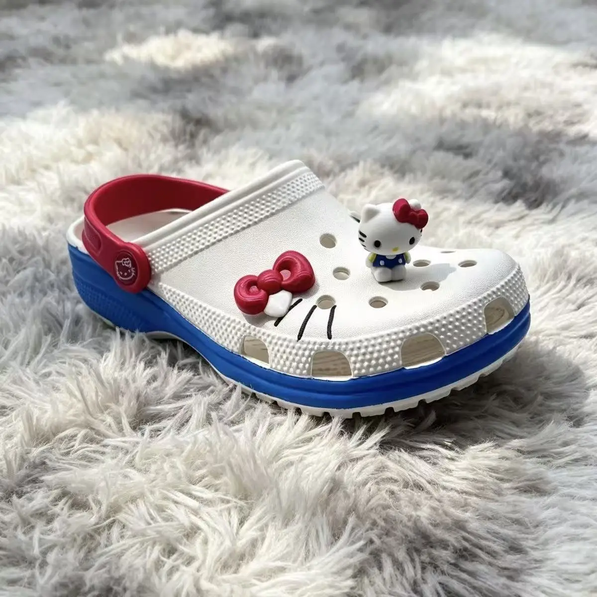real photos 2026 summer Sanrio hello kitty caroon cute all size good quality plus children women girls white beach heel sandals