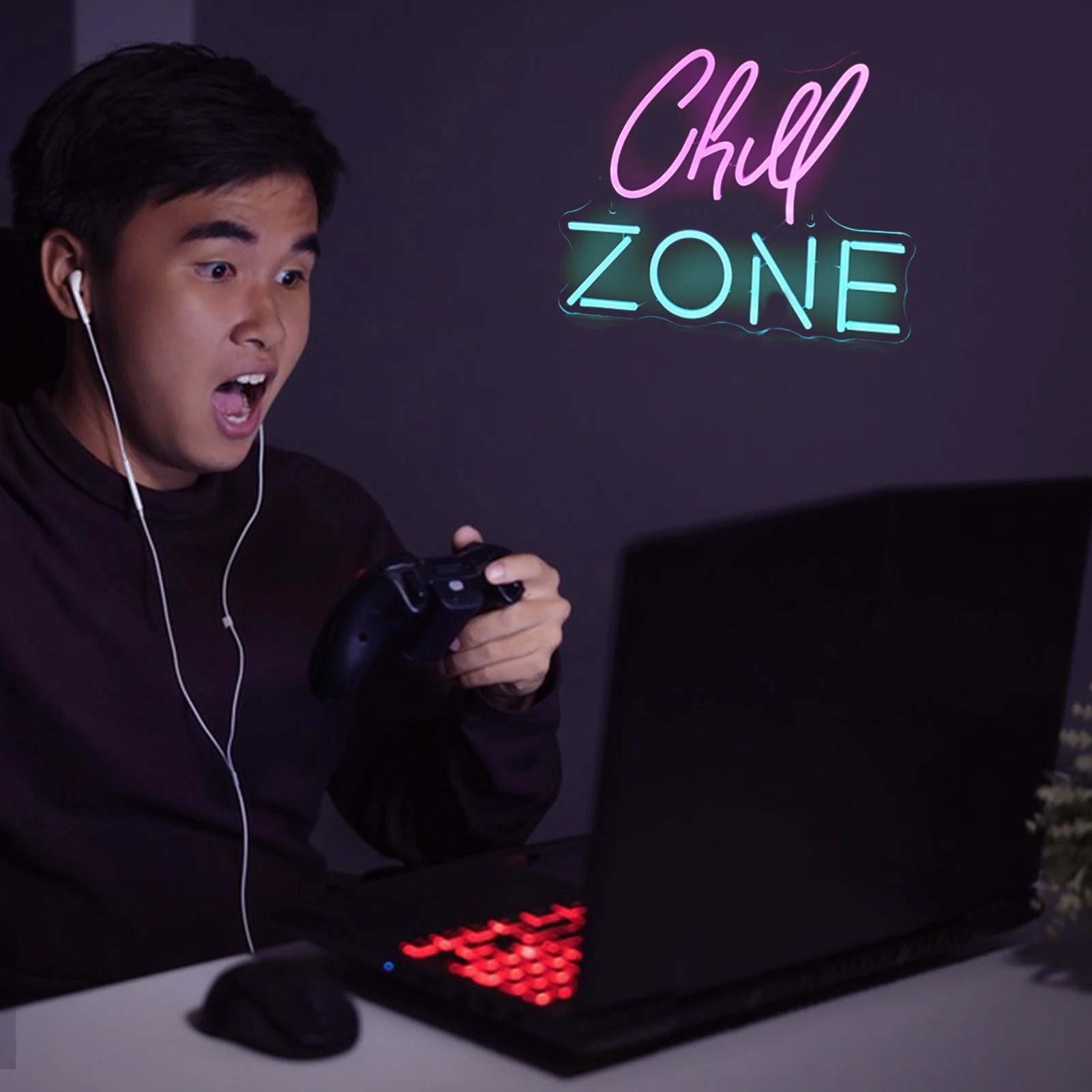 Неоновые вывески Chill Zone, светодиодные огни с регулируемой яркостью, питание от USB, для спальни, декора, игровой комнаты, бара, мужская пещера,