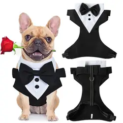 Dog Tuxedo Costume Formal Shirt Wedding Black Jacket Suit Pet Puppy Prince Ceremony Bow Tie Suit Small Dogs Cats Clothes