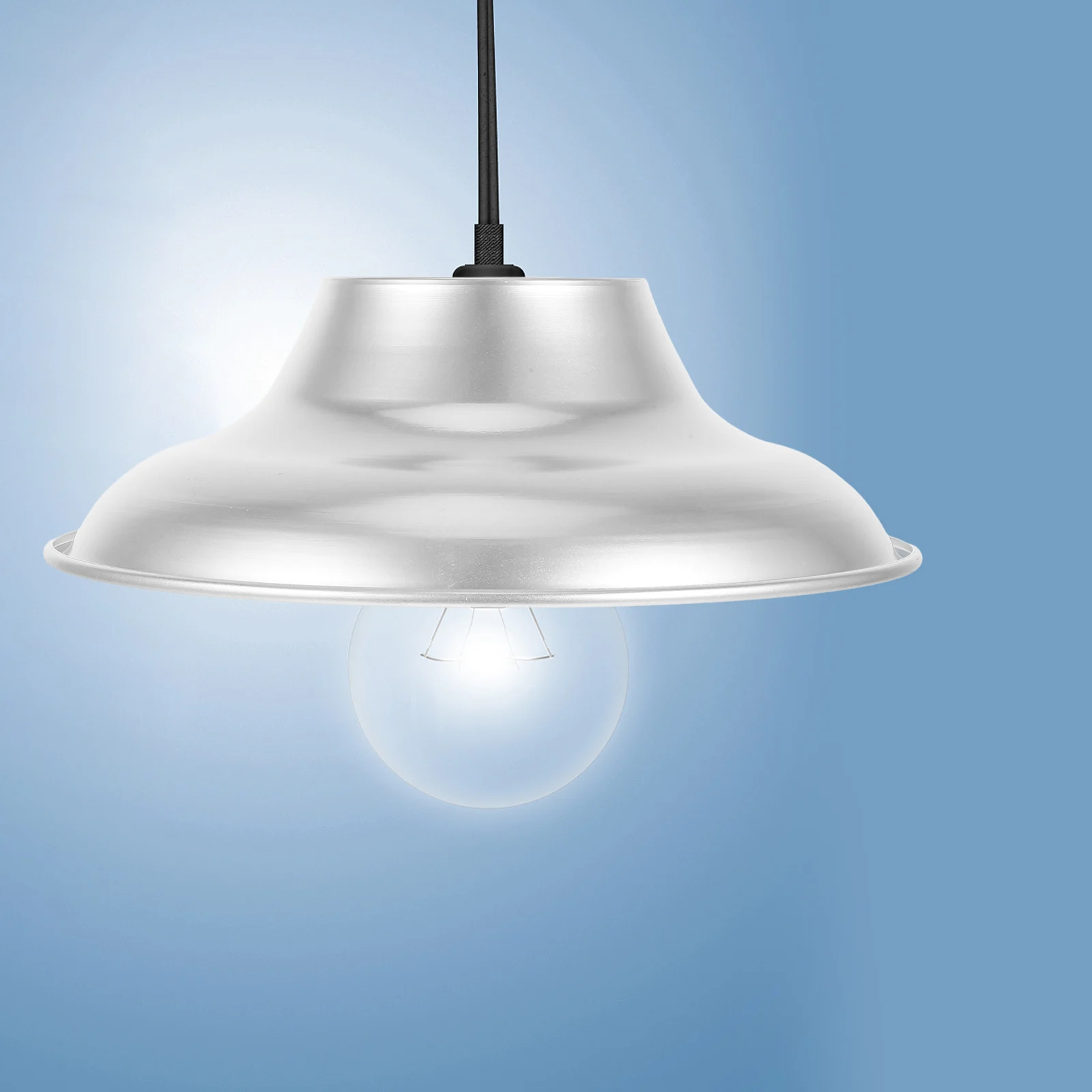 

Waterproof Lampshade Metal Middle Hole Shades Outdoor Silver Industrial Lighting Solution Aluminum Alloy Workshop Lampshade