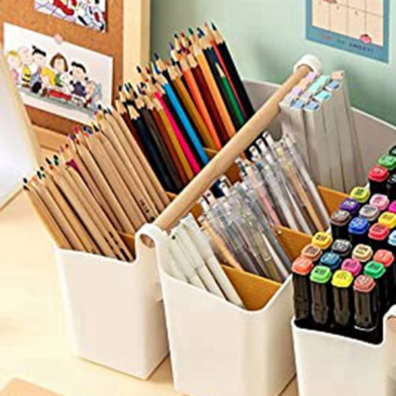 ハンドル付きポータブルプラスチック収納オーガナイザー、調整可能な仕切り、アート用品、工芸品