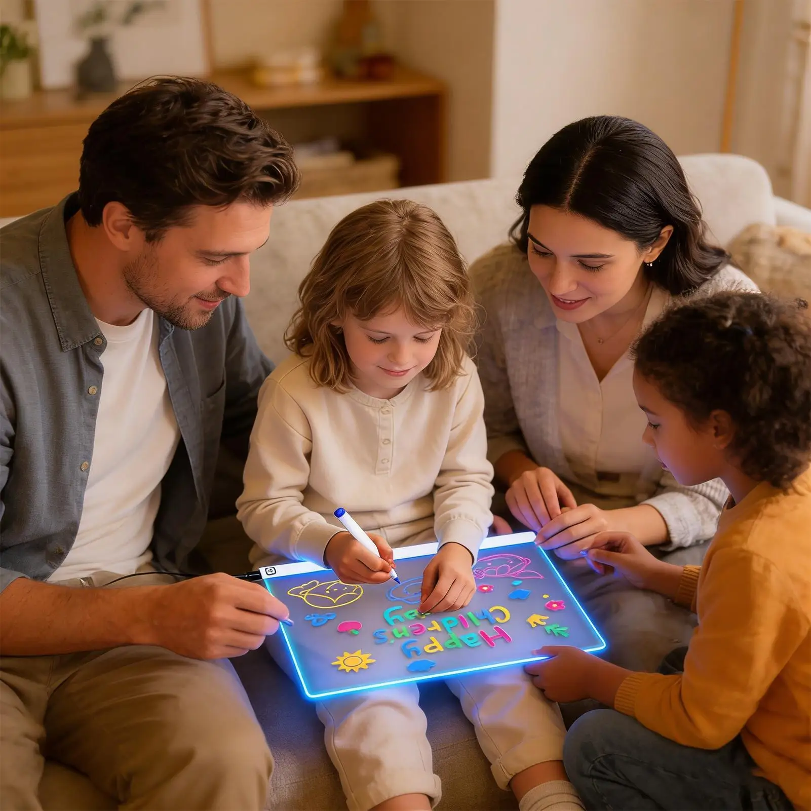 Prancheta de desenho led 13.7x10 Polegada tablet apagável acrílico seco apagar placa almofada de desenho para meninos meninas esboçar escrita colorir