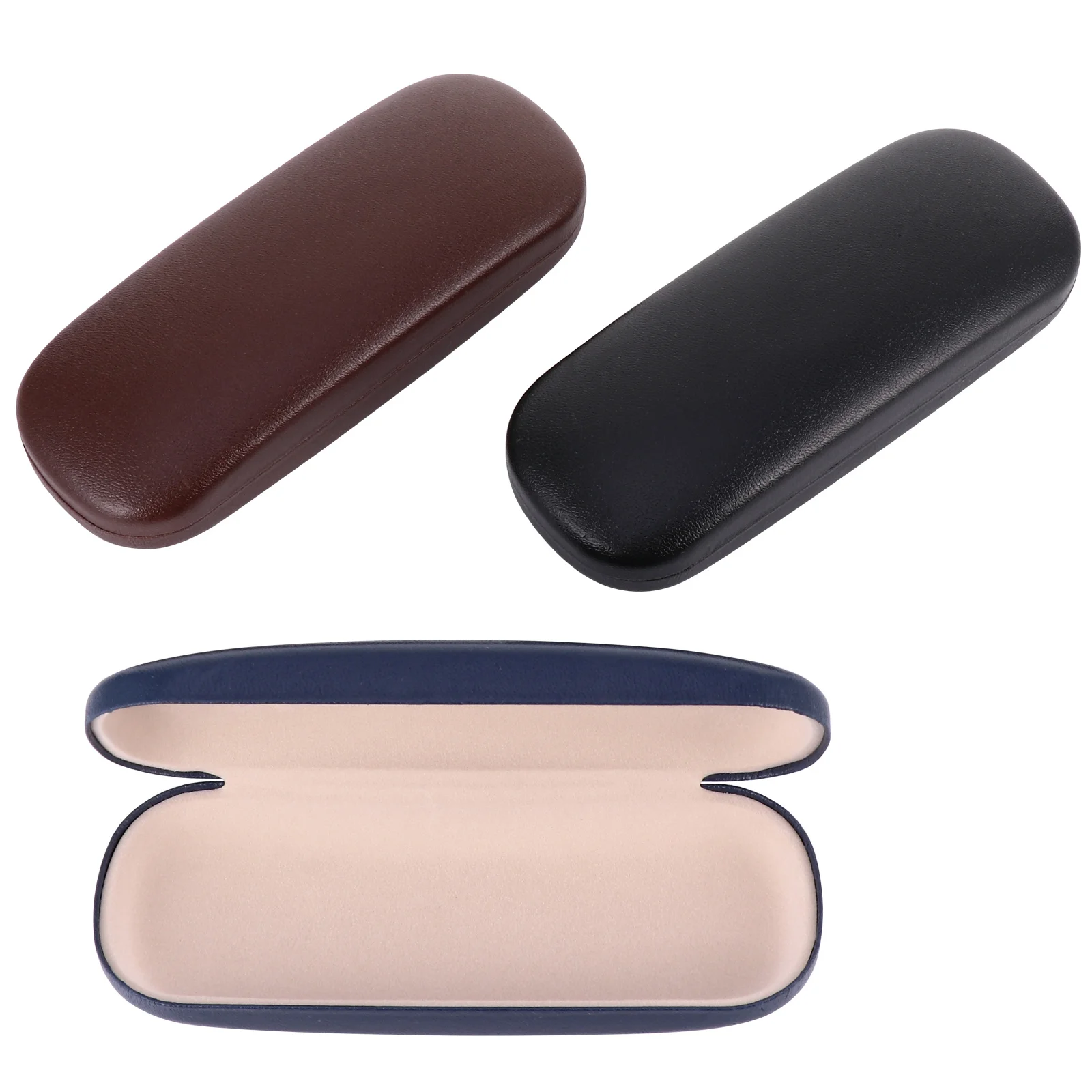 

3 Pieces Glasses Holder PU Snake Pattern Thick Durable Eyewear Box Reading Glasses Case Sunglasses Pouch Hard Shell