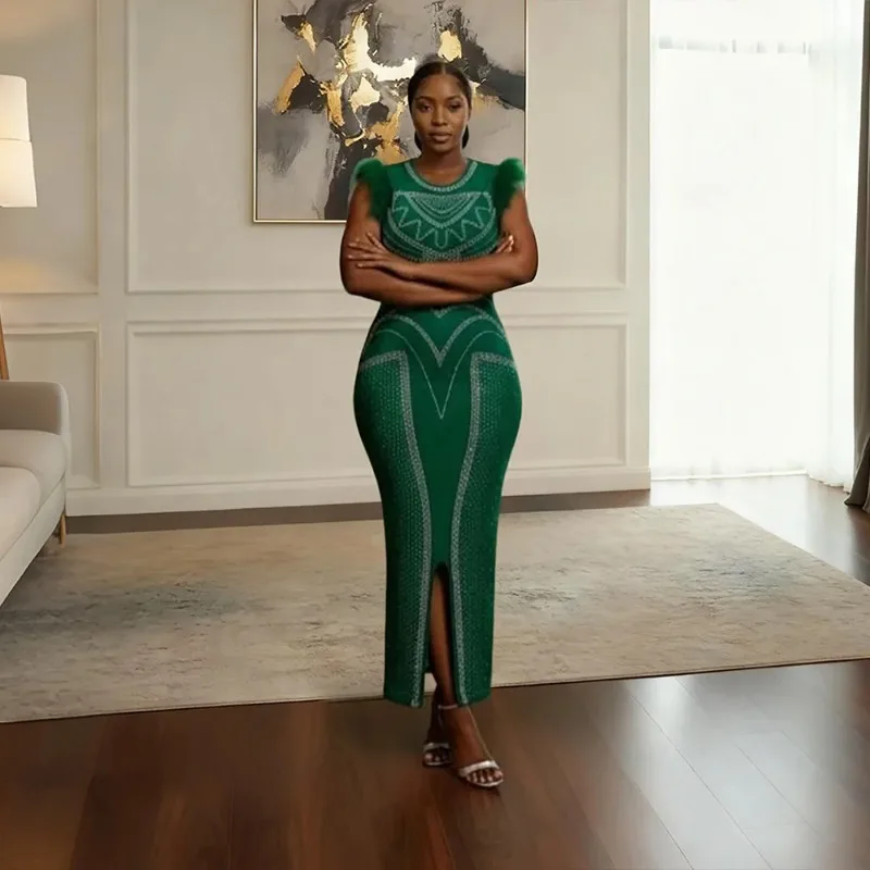 

African Dresses for Women Elegant Polyester Muslim Fashion Abayas Dashiki Robe Kaftan Long Maxi Dress African Clothing Outfits