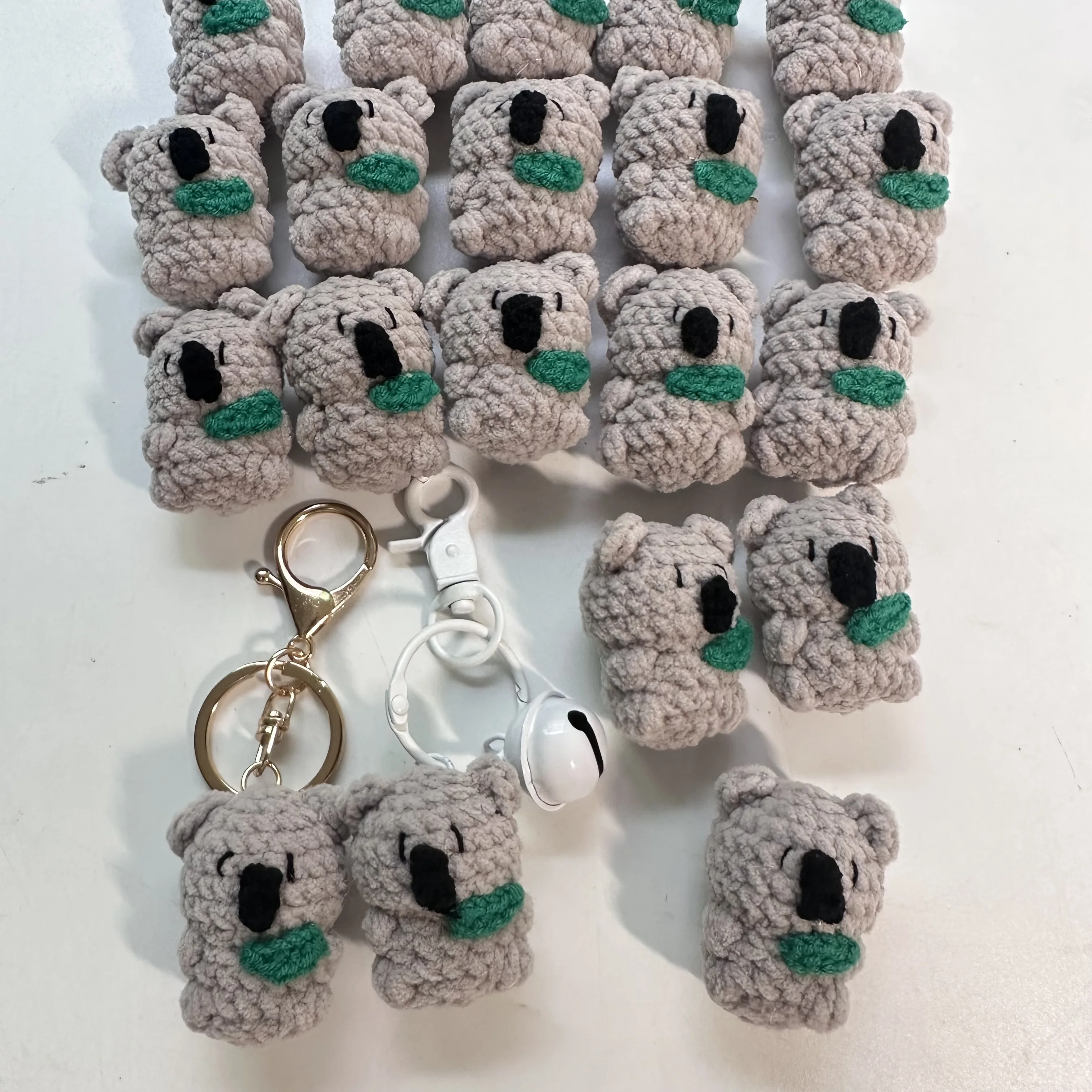 Handmade 3.5cm Cute Knitting Mini Crochet Koala Ornaments Sloth Shape Crochet Yarn Pendants  DIY Doll Keyrings Wholesale