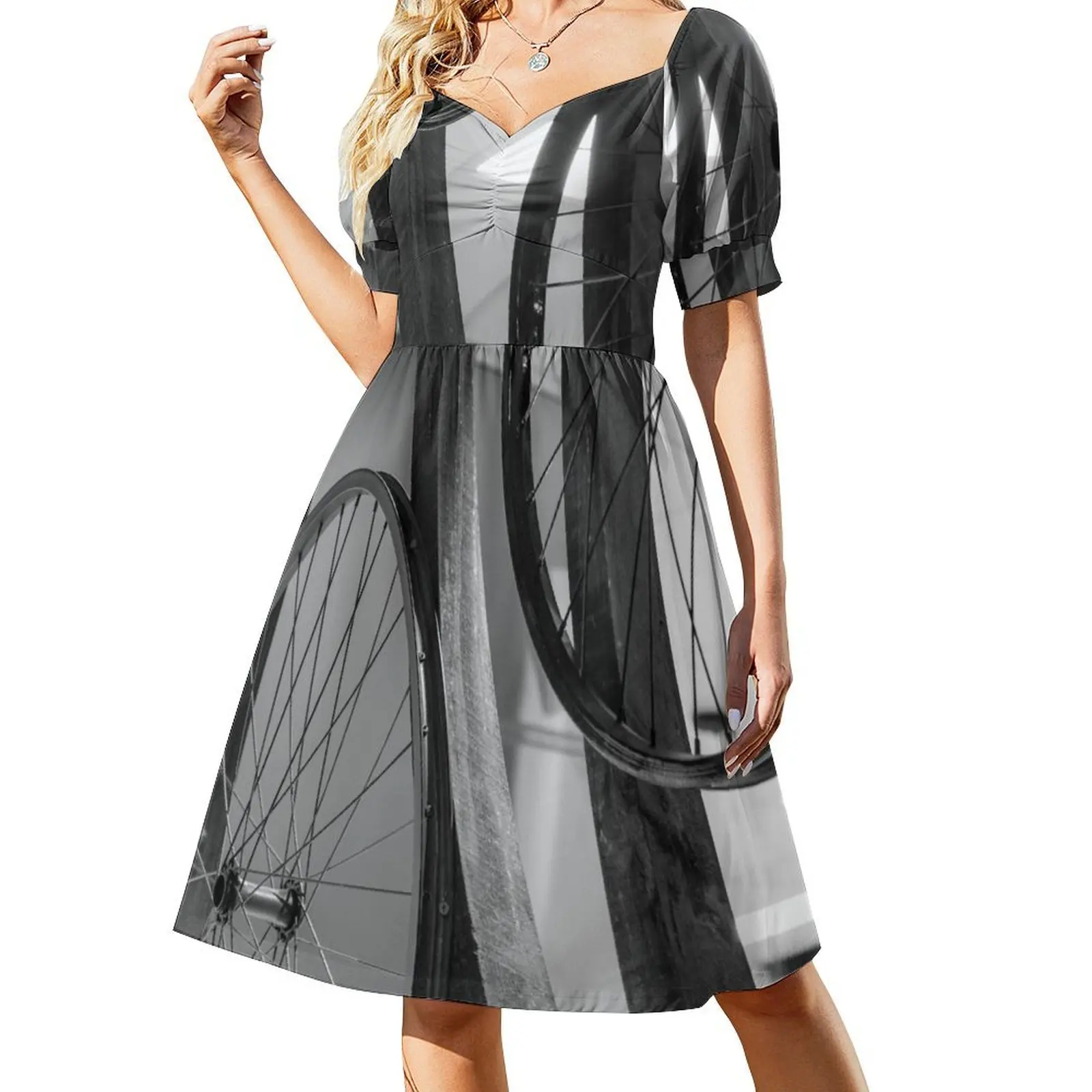 

Bicycle Wheels Short Sleeved Dress Party dresses dress dresses chic and elegant evening dress