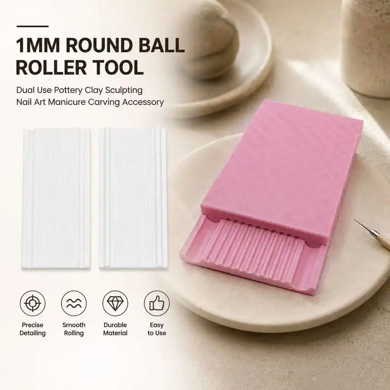 1MM Spherical Rolling Ball Tool Pottery Sculpture Nail Design Dual Purpose Craft Carving Gadget