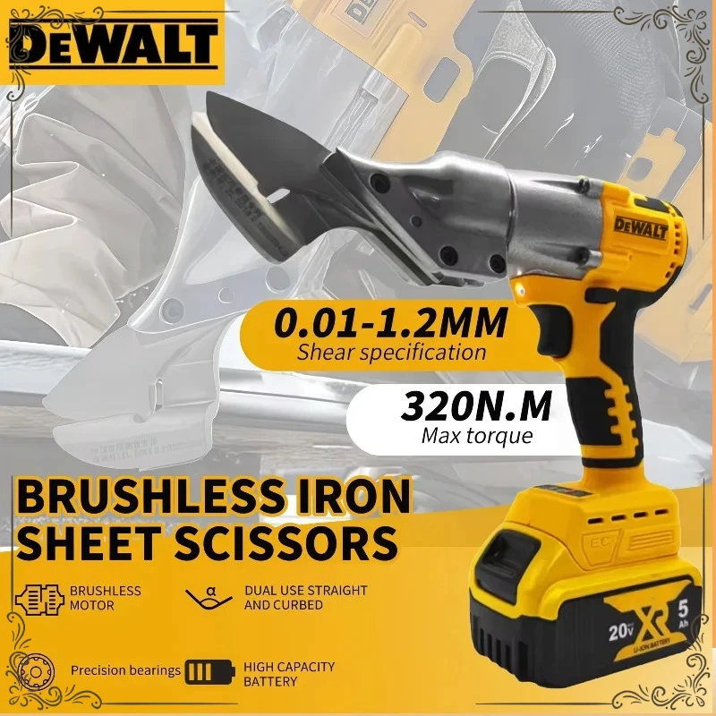 

Dewalt 20V Brushless Electric Scissors 500W Cordless Sheet Metal Scissors Electric Metal Cutting Tool Mobile Cutter