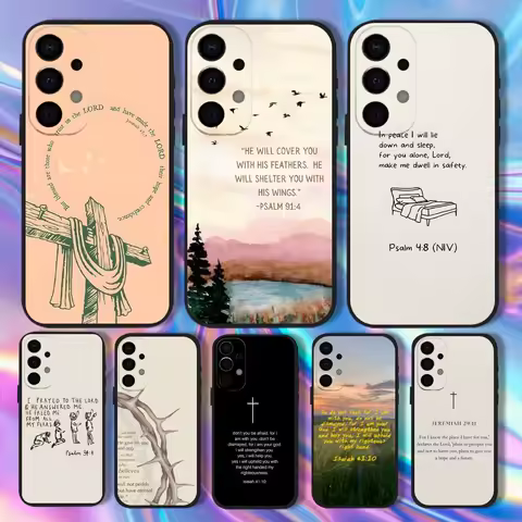 Isaiah Jeremiah Psalm Jesus Bible Phone Case For Samsung S25,S24,S21,S22,S23,S30,Ultra,S20,Plus,Fe,Lite,5G Black Cover