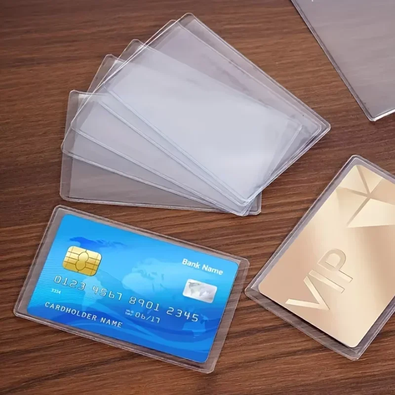 12PCS PVC Waterproof Transparent Card Holder Plastic Card Id Holders Case To Protect Credit Cards Card Protector Cardholder Bags