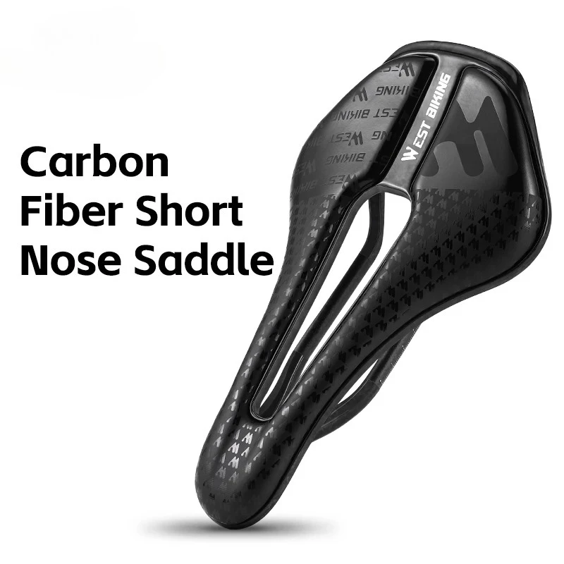 

T700 Short Nose Bicycle Saddle Strong Support Slow Rebound Widened Hollow Cycling Saddle Carbon Fiber Simple Style