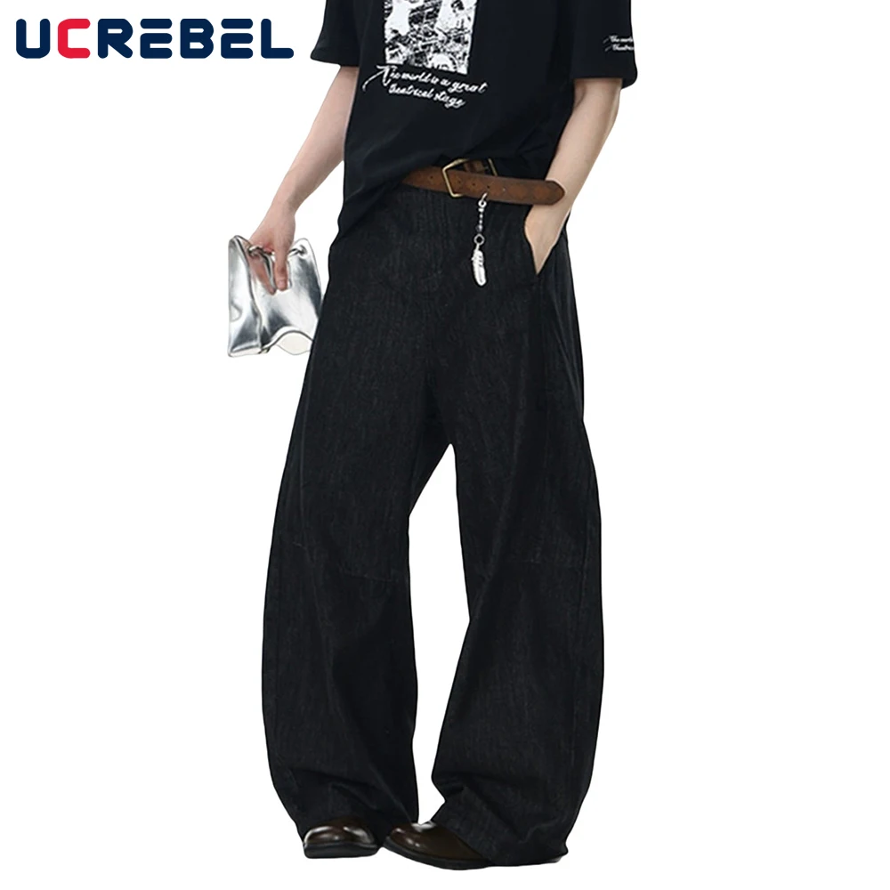 

Простые потертые темные джинсы в стиле ретро, мужские уличные свободные широкие джинсовые брюки, мужские джинсы ARC 3D