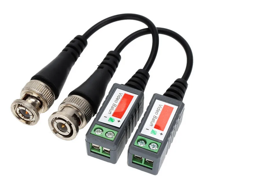 Accesorios de plástico ABS para CCTV, transceptores pasivos de 2000 pies de distancia, Cable UTP Balun BNC, Cable CAT5, 10 Uds.