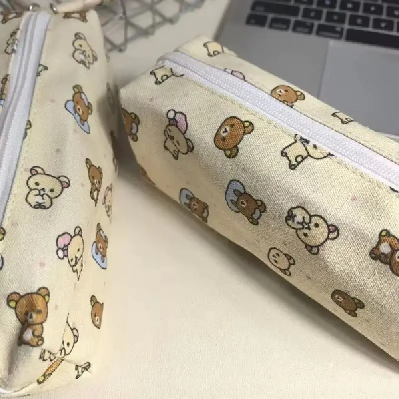 Rilakkuma Borsa per penne di grande capacità Simpatico cartone animato Anime Cancelleria per studenti Regalo di forniture per l'apprendimento ad alta aspetto