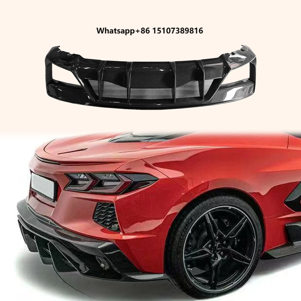 For Corvette C8 2020-24 ADR Style Carbon Rear Bumper Diffuser Lip