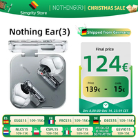 Nothing Ear (3) Wireless Earbuds Super Mic 45dB Hybrid Active Noise Cancelling Bluetooth Headphones Hi-Res 6 Mics, 12mm Dynamic