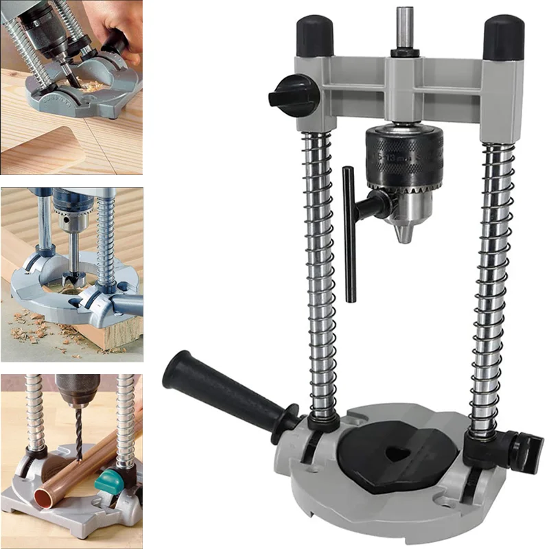 Precision 45-90° Angle Drill Guide Attachment with Chuck Drill Holder Stand Drilling Guide 150mm Stoke for Electric Drill