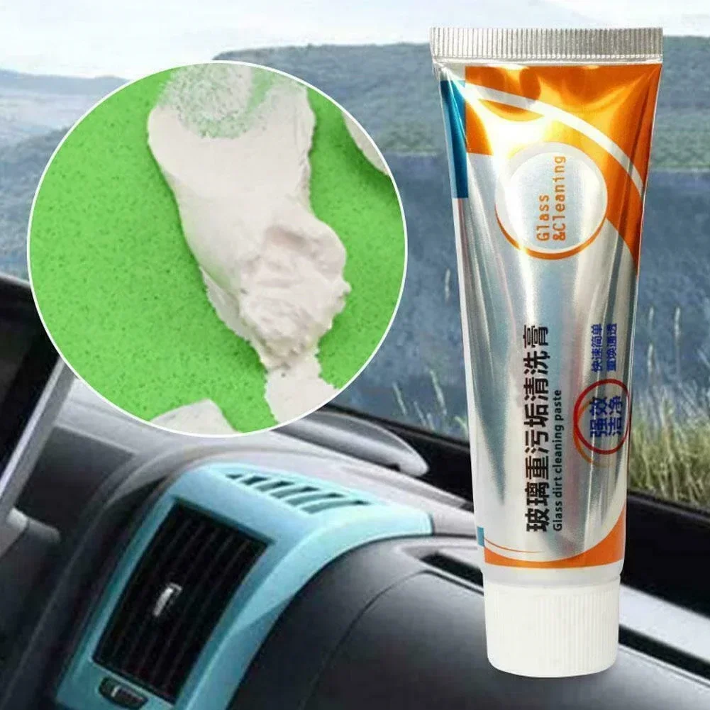 50ml Car Windshield Cleaner With Sponge Glass Oil Film Removing Paste Car Windshield Oil Film Cleaner Clean Tool Car Accessories