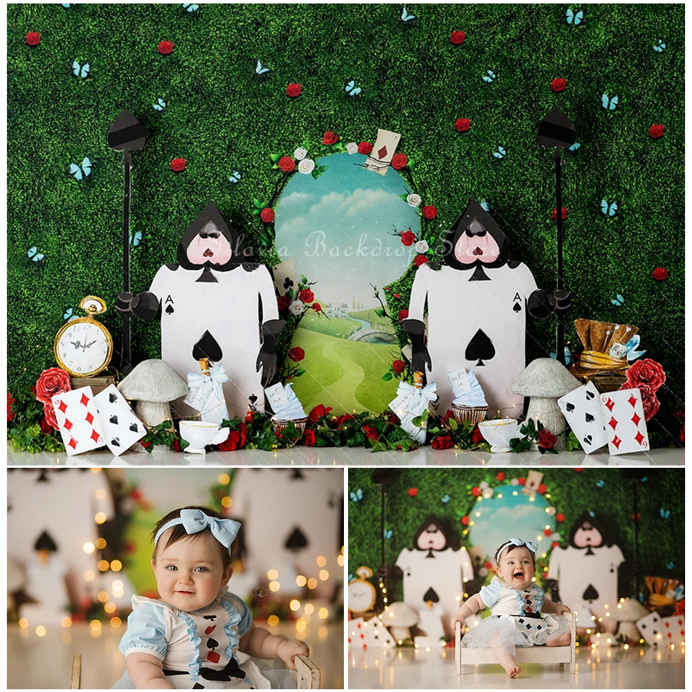 

Queens Guard Photo Background Children Birthday Cake Smash Photography Backdrops Fairy Tale Tea Party Poker Photo Studio Props