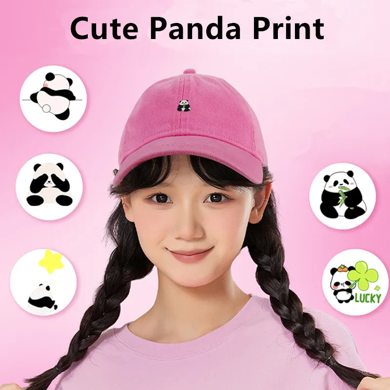 

New Cartoon Cute Panda Baseball Cap Women Girls Streetwear Soft Top Duck Tongue Hat Cotton Breathable Adjustable Sunscreen Caps