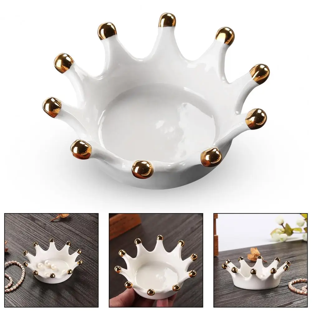 Practical Rings Dish Necklaces Earrings Holder Stable Jewelry Plate Ring Earrings Display Crown Plate for Bedroom