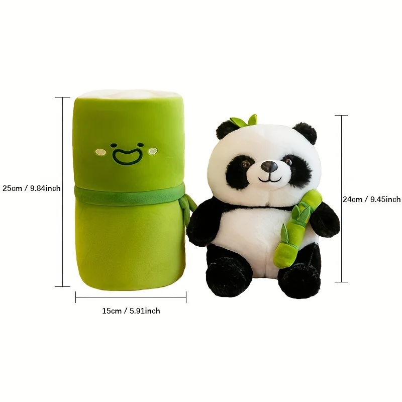 9.8-inch fun transforming bamboo panda stuffed animal bed doll doll sleep pillow holiday gift 8 years old no box