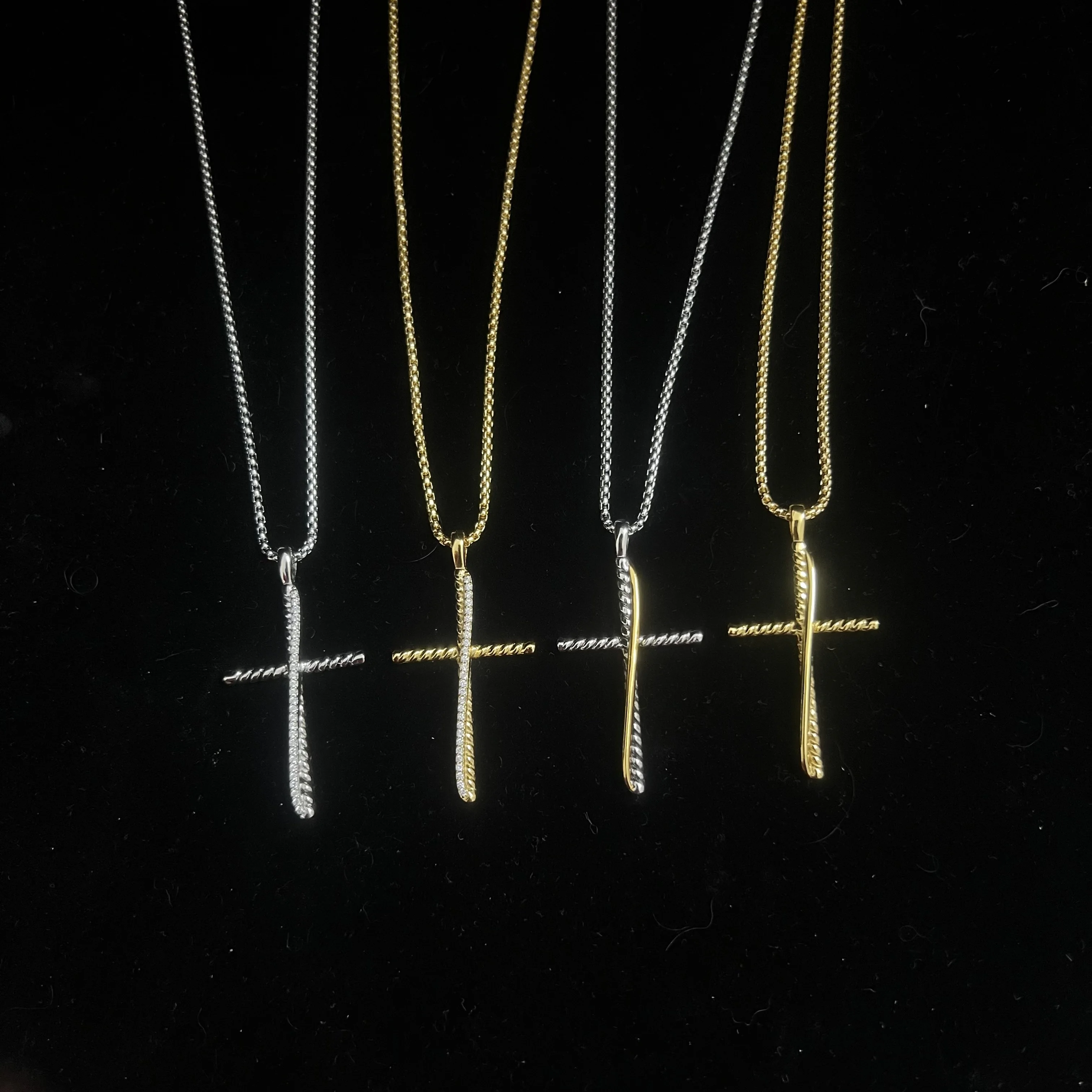 S925 فضة 2025 جديد الصليب قلادة ، للجنسين المألوف العصرية الكلاسيكية شخصية الرجعية الفاخرة مجوهرات حفلة هدية #1