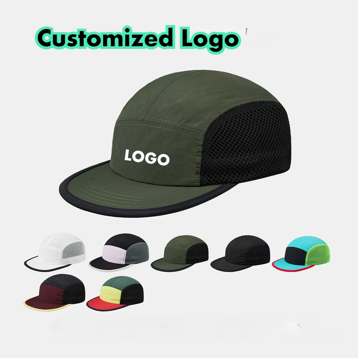 Factory New Customizable Logo Printing Contrasting Color Boat Baseball Cap Outdoor Sports Light Breathable Mesh Camping Cap Men